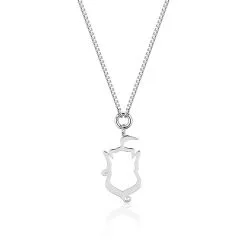 Disney Boutique // Couture Kingdom Collier Silhouette Du Génie Plaqué En Or Blanc, Aladdin