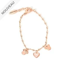 Disney Boutique // Disney Store Bracelet à Breloques Mickey Et Minnie Plaqué En Or Rose