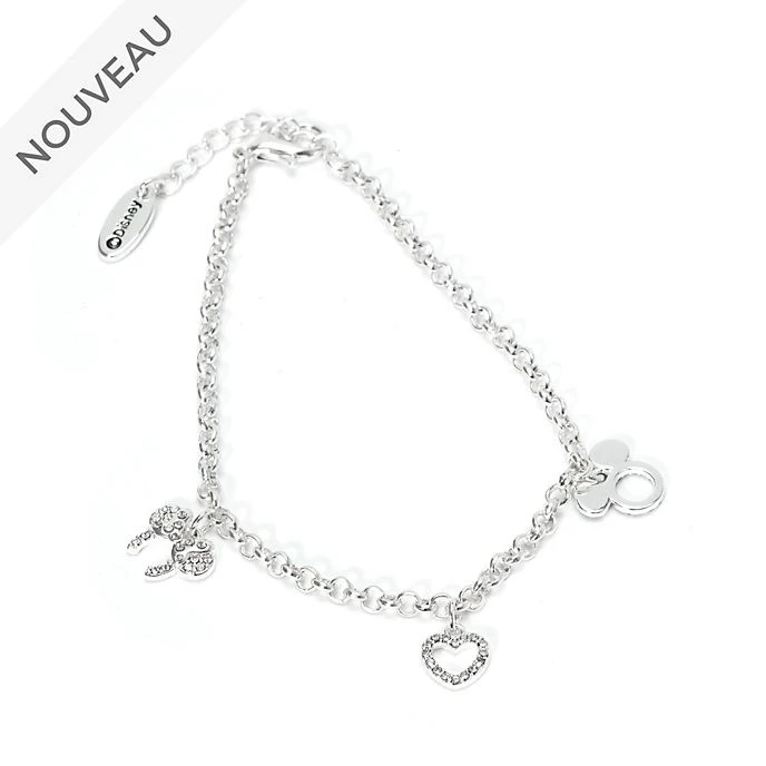 Disney Magasin // Disney Store Bracelet à Breloques Plaqué Argent Mickey Et Minnie 1 Disney Magasin // Disney Store Bracelet à Breloques Plaqué Argent Mickey Et Minnie