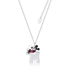 Promo Disney // Couture Kingdom Collier Plaqué Or Blanc à Pendentif Mickey Mouse